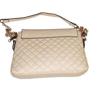 Cream Colored Quilted Fashion Shoulder Bag EUC